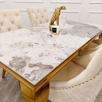 Luxury Louis Gold Dining Table - Available in Multiple Sizes including Round and Square Designs - UK Luxury Furniture