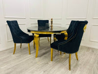 Luxury Louis Gold Dining Table - Available in Multiple Sizes including Round and Square Designs - UK Luxury Furniture
