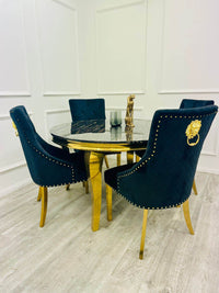 Luxury Louis Gold Dining Table - Available in Multiple Sizes including Round and Square Designs - UK Luxury Furniture