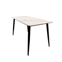 Titus 1.4m Black Dining Table with Grey or White Sintered Stone Top & Scandinavian Design - UK Luxury Furniture