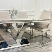 Venice 1.8m Dining Table - Luxe Marble Or Glass Top, Scratch Resistant, Seats 6 - UK Luxury Furniture