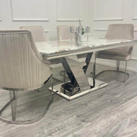 Venice 1.8m Dining Table - Luxe Marble Or Glass Top, Scratch Resistant, Seats 6 - UK Luxury Furniture