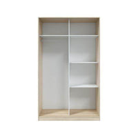 Durham Arctic White and Oak Effect Small Narrow Sliding 2-Door Wardrobe - UK Luxury Furniture