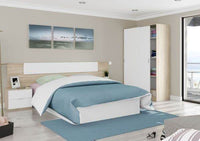 Durham Arctic White and Oak Effect Small Narrow Sliding 2-Door Wardrobe - UK Luxury Furniture