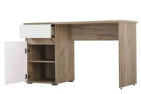 Elano Oak and White Gloss Office Desk: Modern Aesthetic with Storage - UK Luxury Furniture