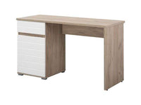 Elano Oak and White Gloss Office Desk: Modern Aesthetic with Storage - UK Luxury Furniture