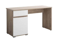 Elano Oak and White Gloss Office Desk: Modern Aesthetic with Storage - UK Luxury Furniture