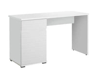 Elano White Gloss Computer Desk with Drawers: Modern Home Office Workstation - UK Luxury Furniture