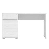 Elano White Gloss Computer Desk with Drawers: Modern Home Office Workstation - UK Luxury Furniture