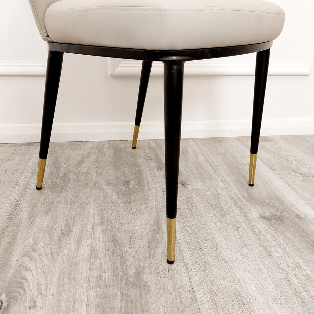 Etta Leather Dining Chair - Luxurious Modern Design, Compact Size 46cm W x 46cm D x 90cm H - UK Luxury Furniture