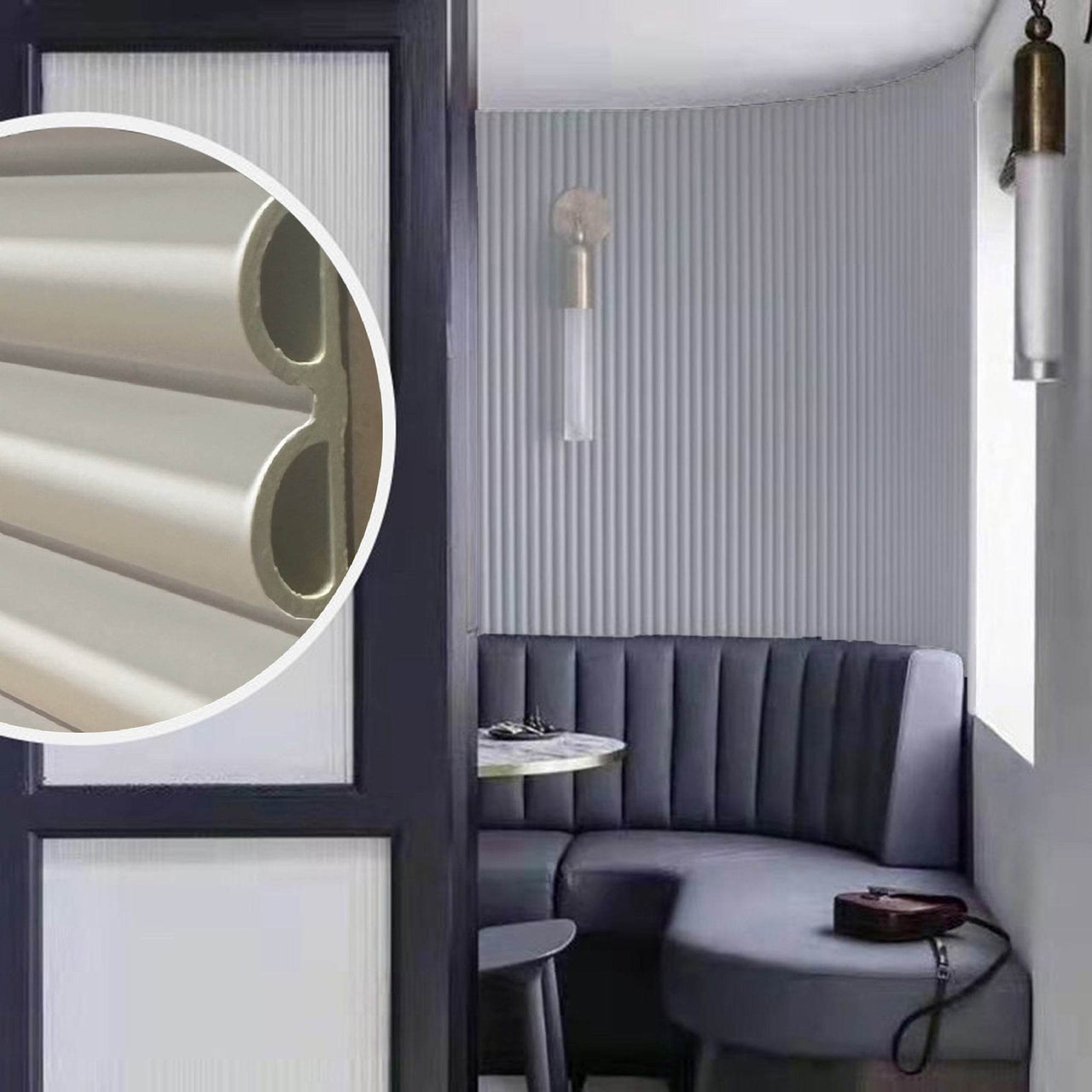 Luxury Half Round Wood Effect Fluted Wall Panels - 15 Pack of Durable WPC for Stylish Spaces - UK Luxury Furniture