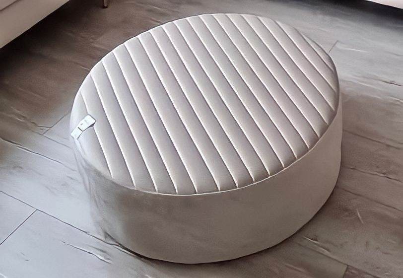 Brooklyn Rounded Footstools - Elegant Velvet in Cream, Light Grey, Dark Grey & Green - No Assembly Required - UK Luxury Furniture