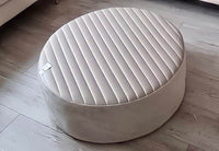 Brooklyn Rounded Footstools - Elegant Velvet in Cream, Light Grey, Dark Grey & Green - No Assembly Required - UK Luxury Furniture
