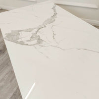 Luxury Geo Gold Coffee Table With Polar White Sintered Stone Top - Modern Geometric Design - UK Luxury Furniture