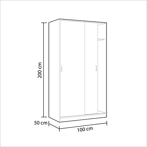 Hansen Canadian Oak Effect Small Narrow Sliding 2 Door Wardrobe - 3211 - UK Luxury Furniture