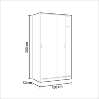 Hansen Canadian Oak Effect Small Narrow Sliding 2 Door Wardrobe - 3211 - UK Luxury Furniture