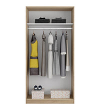 Hansen Canadian Oak Effect Small Narrow Sliding 2 Door Wardrobe - 3211 - UK Luxury Furniture