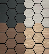 Hexagon Wood Acoustic Wall Panels with Sound Dampening Felt Back - Easy to Install, Real Wood Core - UK Luxury Furniture