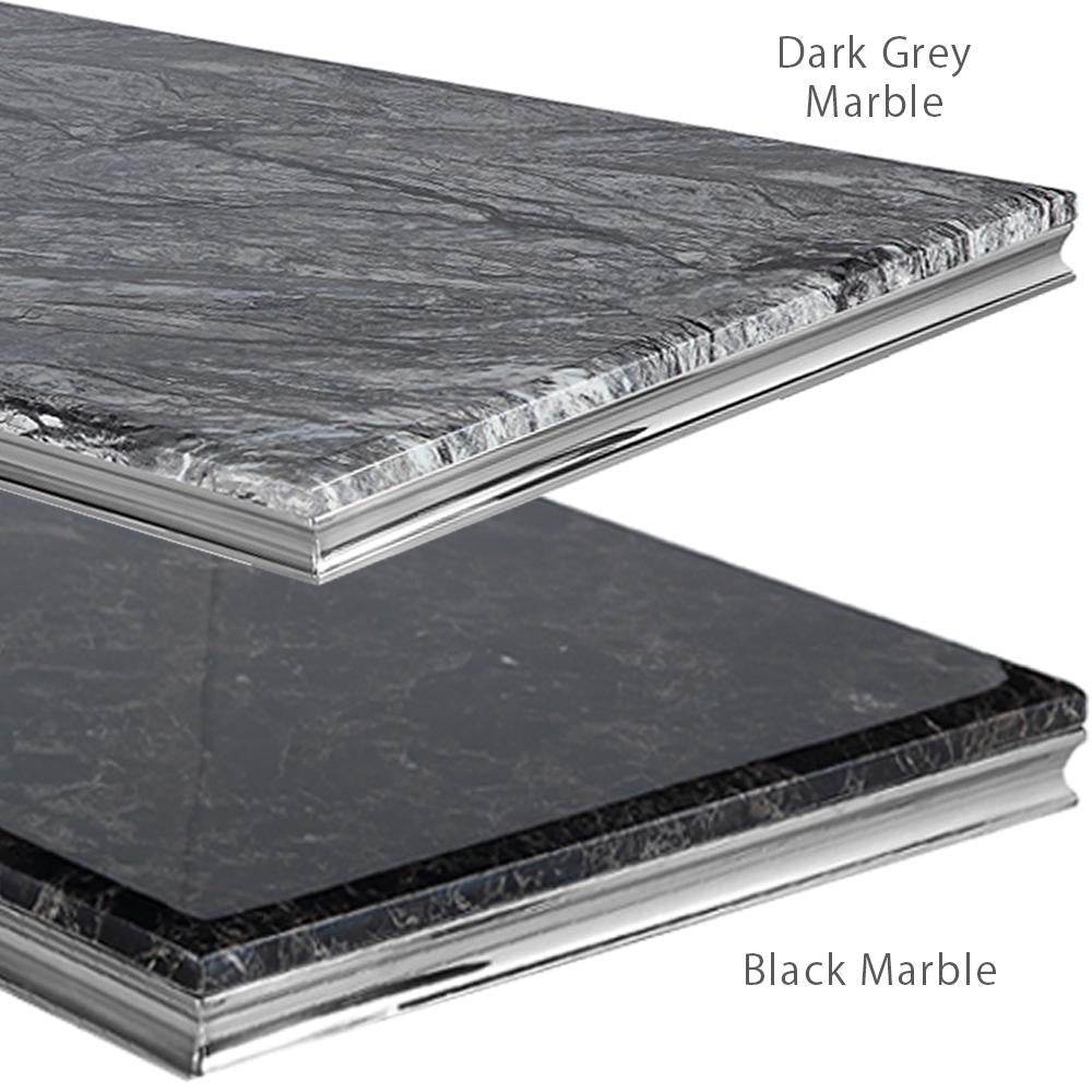 Arial Console Table - Luxurious Marble or Glass Top with Polished Stainless Steel Base - 140cm Wide - UK Luxury Furniture