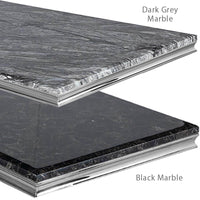 Arial Console Table - Luxurious Marble or Glass Top with Polished Stainless Steel Base - 140cm Wide - UK Luxury Furniture
