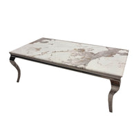 Louis Chrome Coffee Table - Luxury Design for Elegant Living Spaces, 130cm Width - UK Luxury Furniture