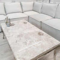Louis Chrome Coffee Table - Luxury Design for Elegant Living Spaces, 130cm Width - UK Luxury Furniture