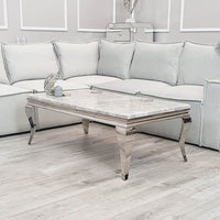 Louis Chrome Coffee Table - Luxury Design for Elegant Living Spaces, 130cm Width - UK Luxury Furniture