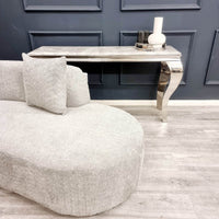 Elegant Louis Chrome Console Table with Marble or Glass Top and Stainless Steel Legs - UK Luxury Furniture