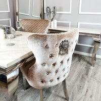 Elegant Louis Chrome Console Table with Marble or Glass Top and Stainless Steel Legs - UK Luxury Furniture