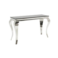 Elegant Louis Chrome Console Table with Marble or Glass Top and Stainless Steel Legs - UK Luxury Furniture