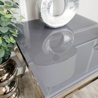 Louis Lamp Table with Curved Chrome Legs – Stylish Marble or Glass Top – Part of Louis Collection - UK Luxury Furniture