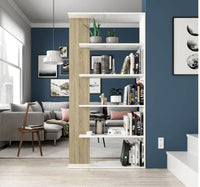 Adila White and Oak Effect Bookcase: Modern, Space-Saving Display Unit for Any Room - UK Luxury Furniture