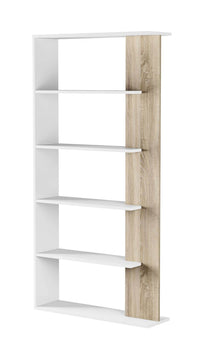 Adila White and Oak Effect Bookcase: Modern, Space-Saving Display Unit for Any Room - UK Luxury Furniture