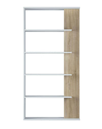 Adila White and Oak Effect Bookcase: Modern, Space-Saving Display Unit for Any Room - UK Luxury Furniture