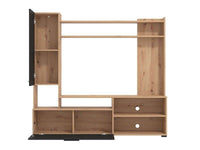 Algarve Artisan Oak Effect & Black TV Entertainment Unit for Modern Living - UK Luxury Furniture