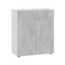 Alonso 2-Door Grey and White Wide Universal Wall Storage Cupboard for Utility - UK Luxury Furniture