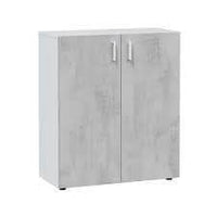Alonso 2-Door Grey and White Wide Universal Wall Storage Cupboard for Utility - UK Luxury Furniture