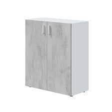Alonso 2-Door Grey and White Wide Universal Wall Storage Cupboard for Utility - UK Luxury Furniture