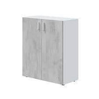 Alonso 2-Door Grey and White Wide Universal Wall Storage Cupboard for Utility - UK Luxury Furniture