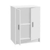 Alonso 2-Door White Universal Storage Cupboard: Modern, Compact, and Versatile - UK Luxury Furniture
