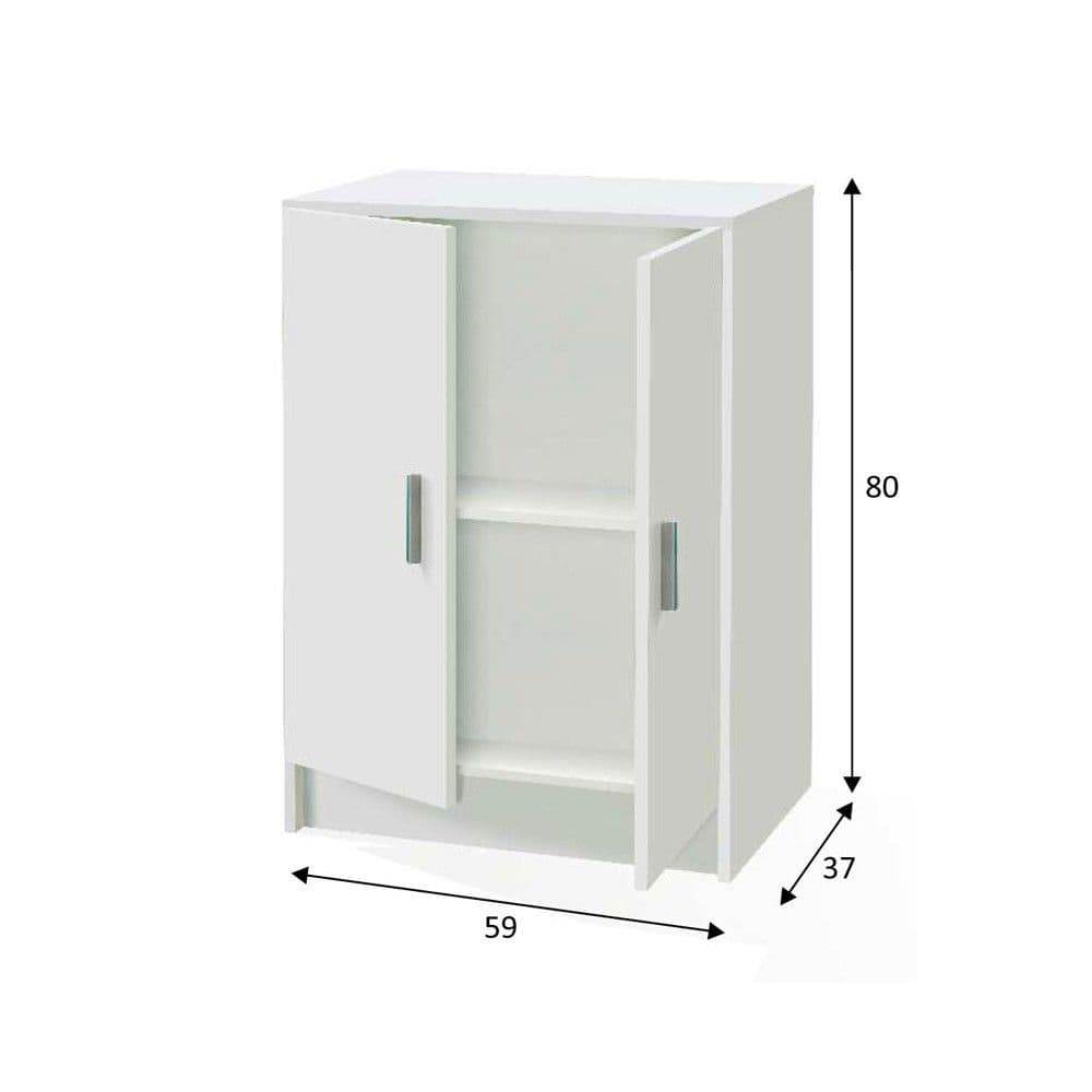 Alonso 2-Door White Universal Storage Cupboard: Modern, Compact, and Versatile - UK Luxury Furniture