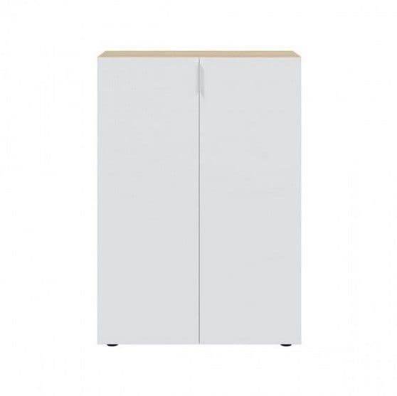 Alvaro White & Oak Effect 30-Pair Shoe Cupboard Cabinet: Modern Entryway Storage - UK Luxury Furniture