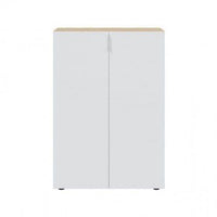 Alvaro White & Oak Effect 30-Pair Shoe Cupboard Cabinet: Modern Entryway Storage - UK Luxury Furniture