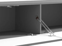 Elegant Amarentis Graphite Grey Wall Mounted Floating TV Unit for Large Screens - UK Luxury Furniture