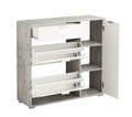 Modern Grey & White Shoe Storage Cabinet with Revolving & Swing Drawers - UK Luxury Furniture