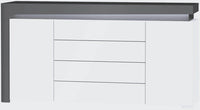 Athens Grey and White Gloss 2 Door 4 Drawer Sideboard with Lights - UK Luxury Furniture