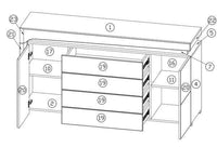 Athens Grey and White Gloss 2 Door 4 Drawer Sideboard with Lights - UK Luxury Furniture