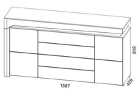 Athens Grey and White Gloss 2 Door 4 Drawer Sideboard with Lights - UK Luxury Furniture