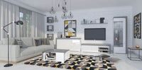 Athens Grey and White High Gloss 3-Door Sideboard with Integrated LED Lighting - UK Luxury Furniture