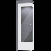 Elegant Athens Grey and White Gloss Left Display Cabinet with LED Illumination - UK Luxury Furniture